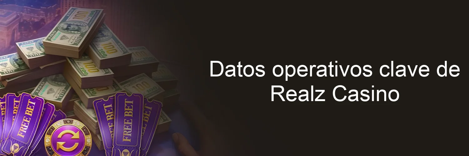 Datos operativos clave de Realz Casino Datos operativos clave de Realz Casino